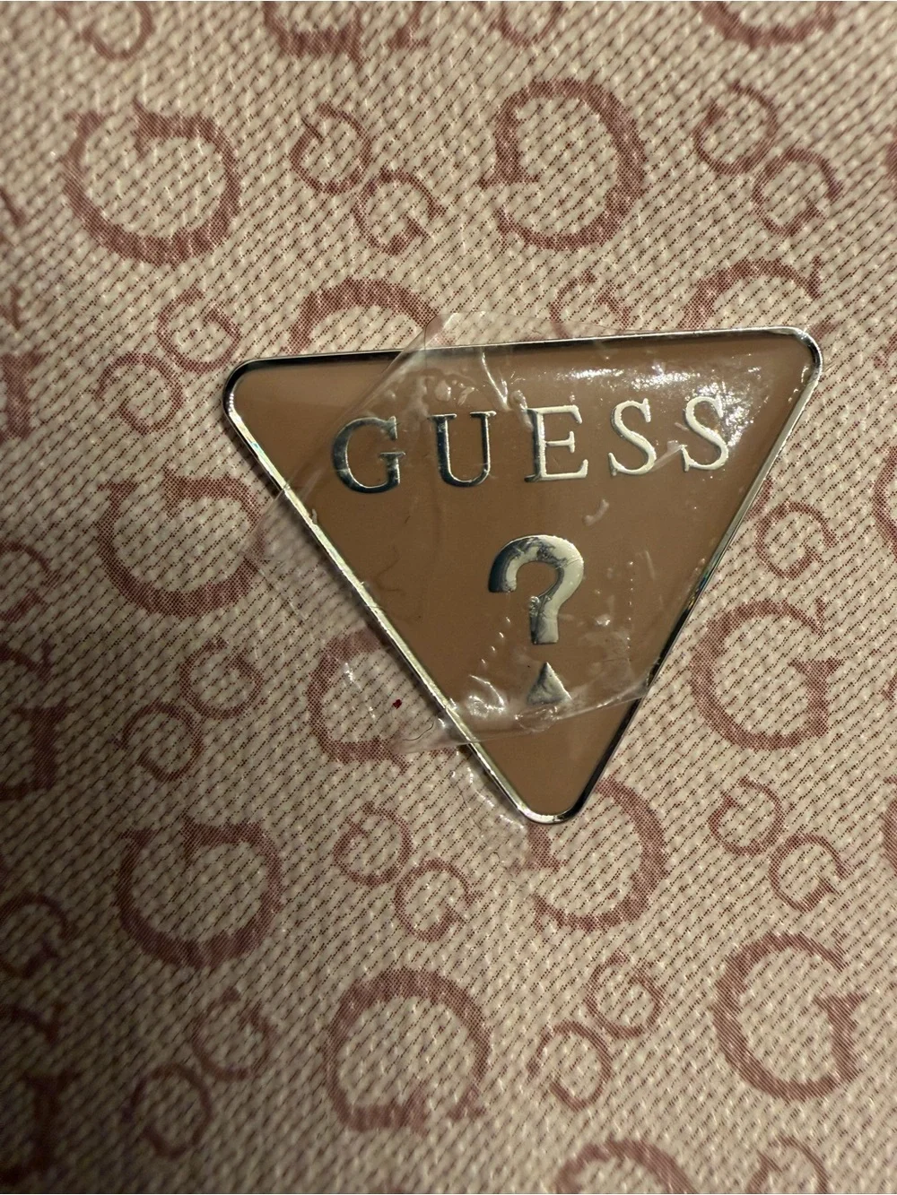 GUESS Pink Monogram Cosmetic Travel Pouch Duo